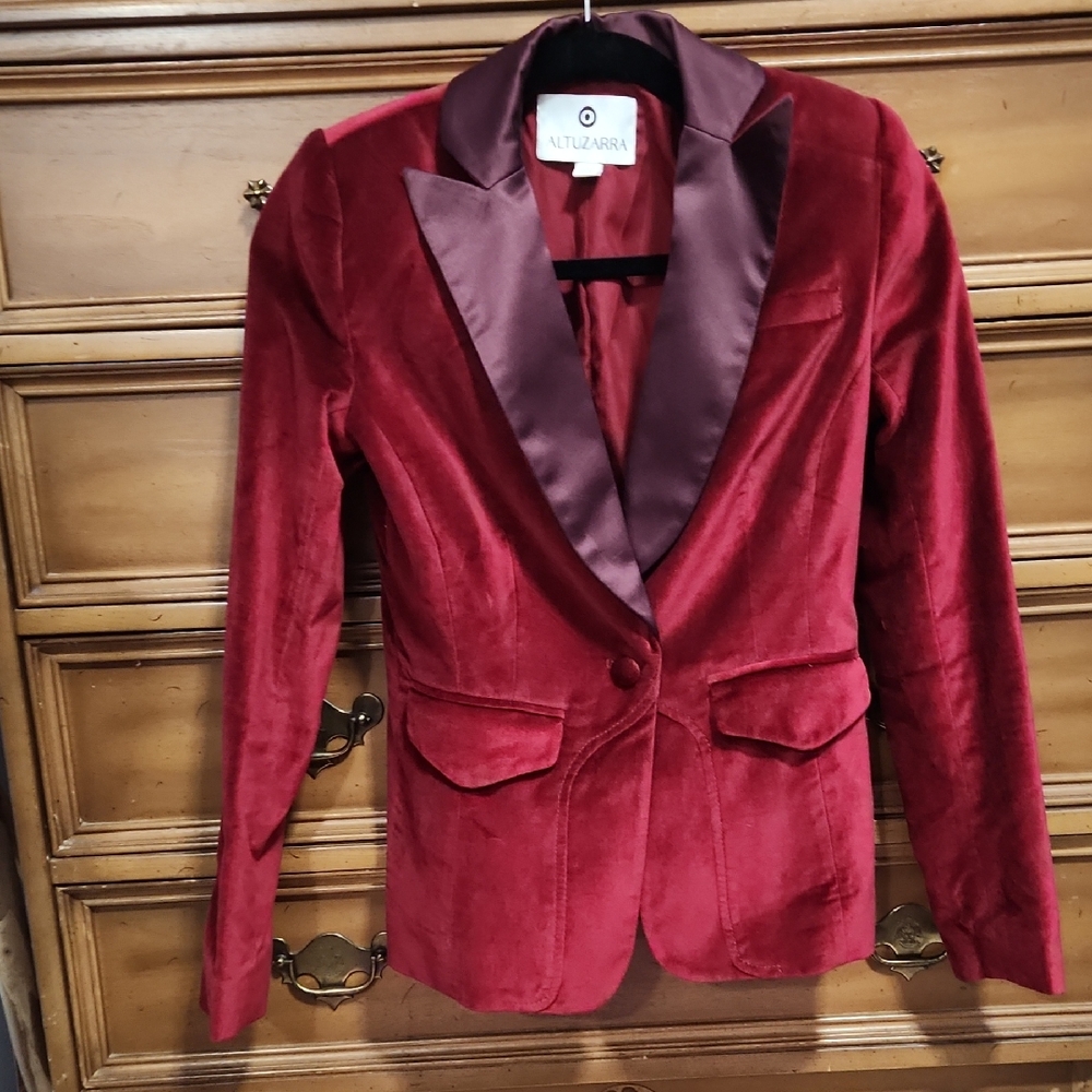Altuzarra Burgundy Velvet Blazer